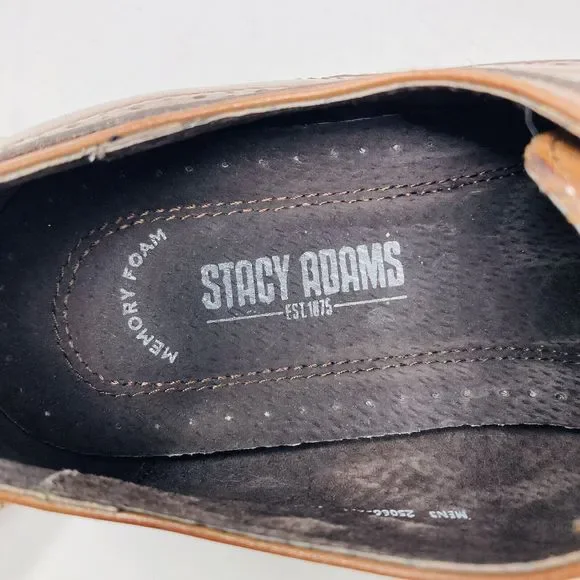 Stacy Adams Dickinson Mens Shoes Cap Toe Oxford Cognac Leather 25066-221 Size 10 - Picture 7 of 9